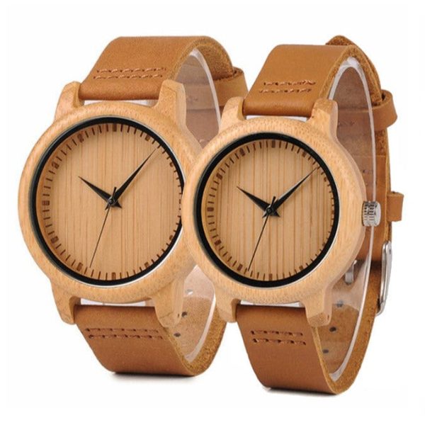 montre bois couple